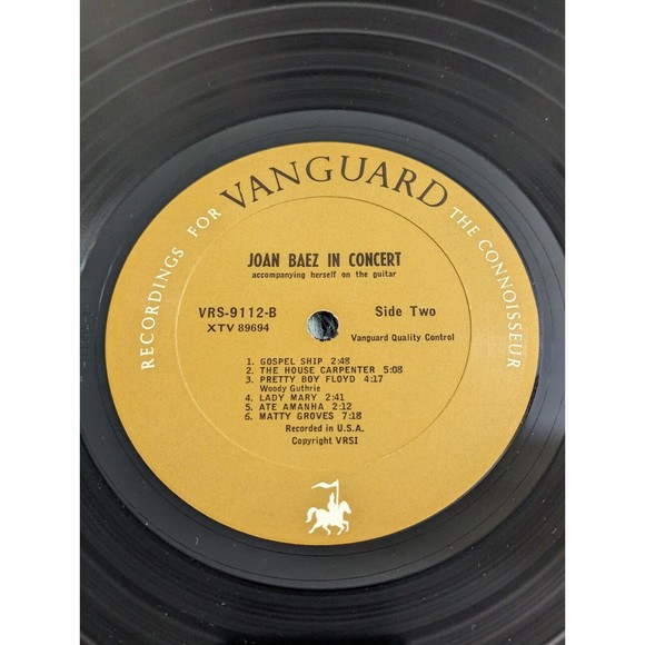Joan Baez - In Concert 1962 Vinyl Record‎ LP Vanguard VRS-9112 Folk VG Very Good - Picture 7 of 12